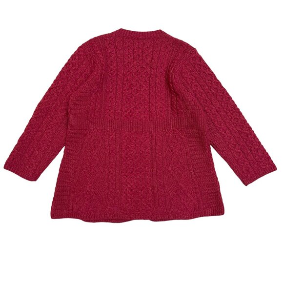 Shannon Woolen Mills A-Line Cardigan Button Front Merino Wool Size Large Wine - Picture 5 of 8